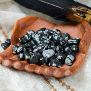Tumbled Snowflake Obsidian for Balance & Courage