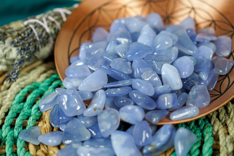 Tumbled Blue Chalcedony for Soothing & Support