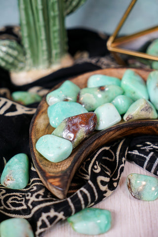 Tumbled Moss Agate for Connecting to Nature