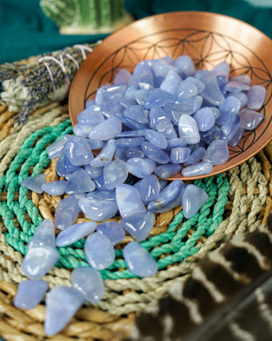 Tumbled Blue Chalcedony for Soothing & Support
