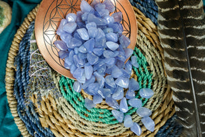 Tumbled Blue Chalcedony for Soothing & Support