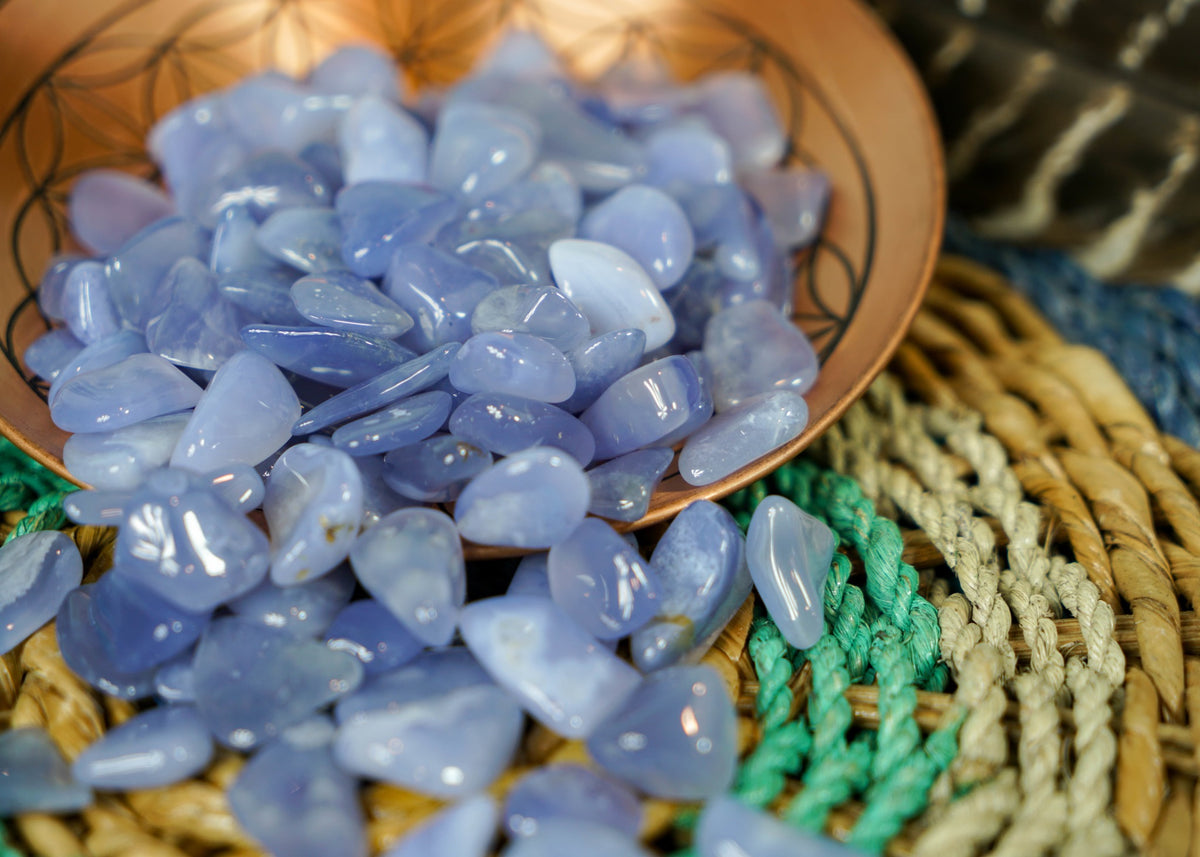 Tumbled Blue Chalcedony for Soothing & Support