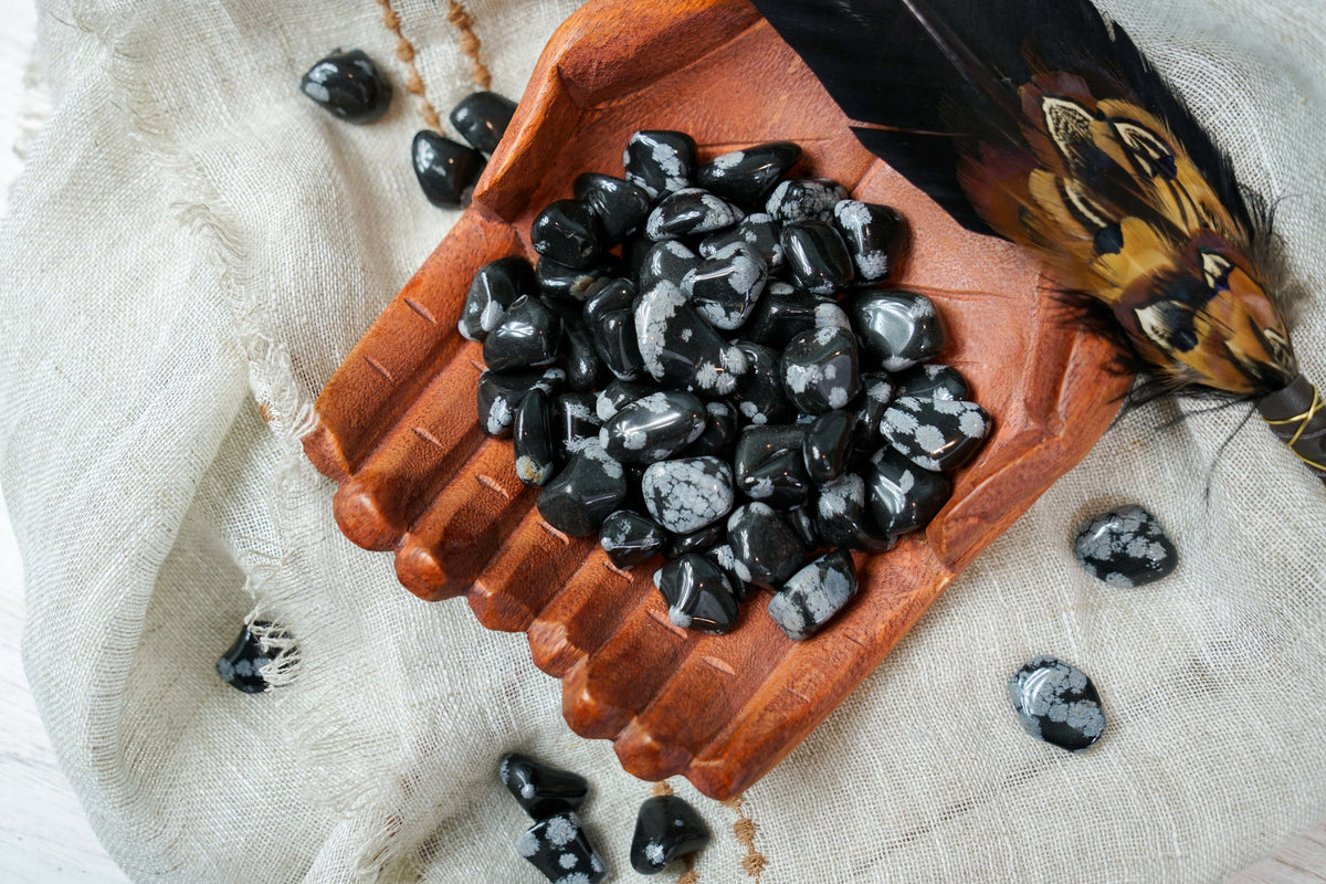 Tumbled Snowflake Obsidian for Balance & Courage