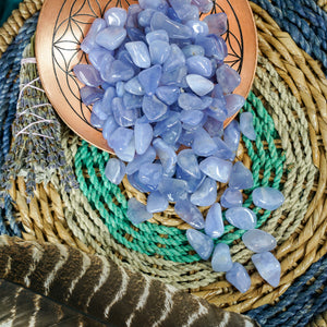 Tumbled Blue Chalcedony for Soothing & Support