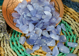 Tumbled Blue Chalcedony for Soothing & Support