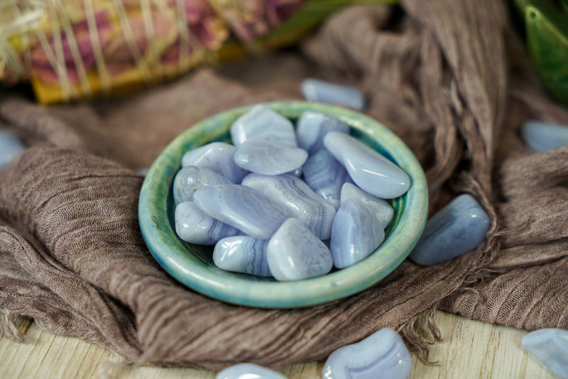 Tumbled Blue Lace Agate for Happiness & Personal Growth