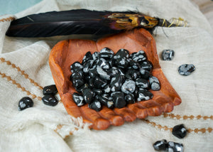Tumbled Snowflake Obsidian for Balance & Courage