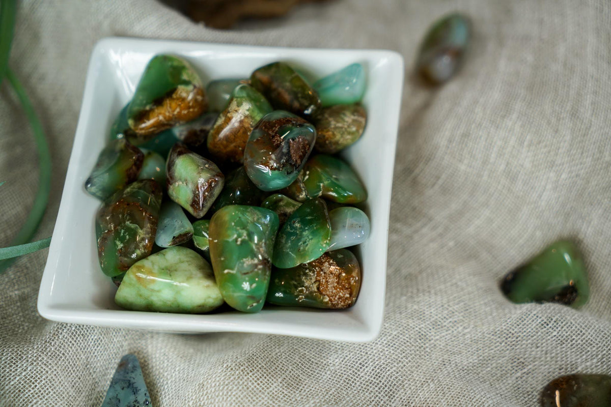 Tumbled Chrysoprase for Compassion & Self-Reliance