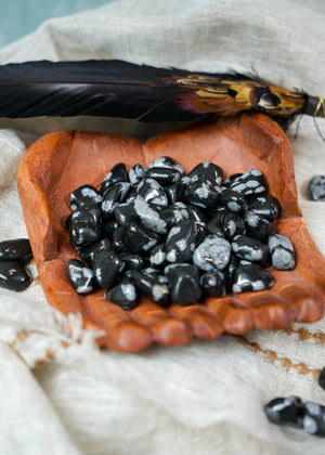 Tumbled Snowflake Obsidian for Balance & Courage