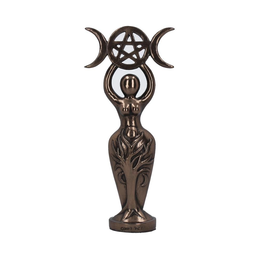 Bronze Look Triple Moon Pentacle Goddess