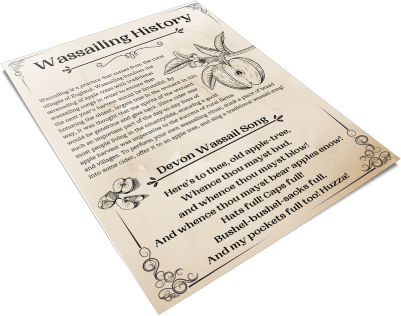 [FREE DOWNLOAD] Wassailing Song Printable Grimoire Page