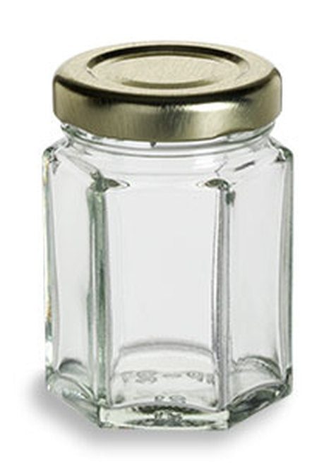 Glass Hexagon Jars - Various Sizes