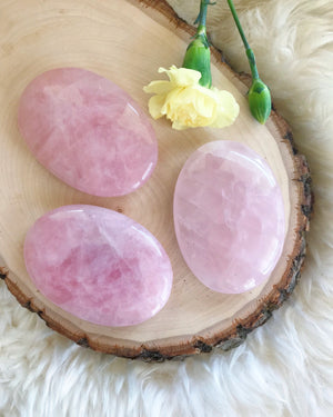 Rose Quartz Palm Stones for Love & Relationships
