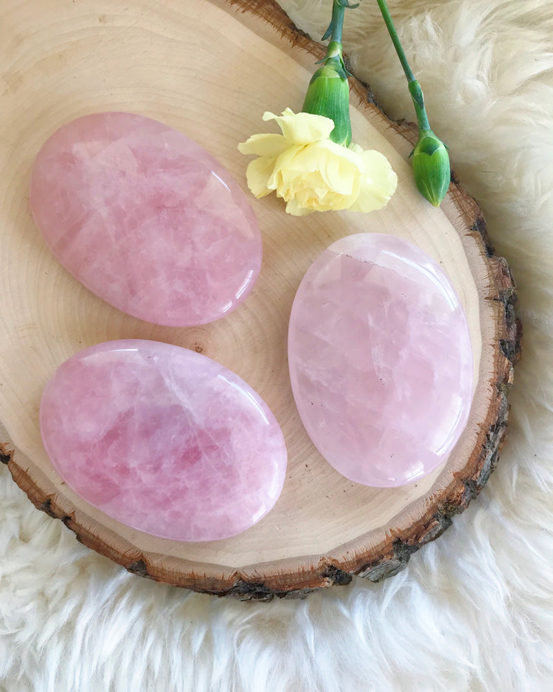 Rose Quartz Palm Stones for Love & Relationships