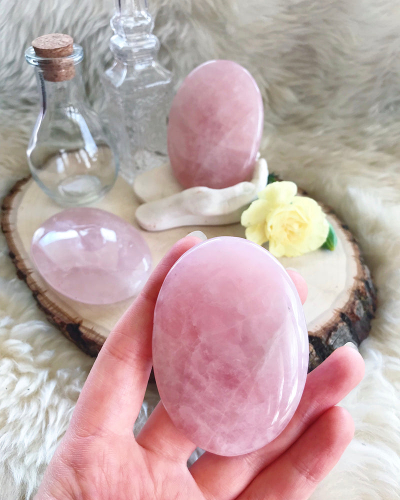 Rose Quartz Palm Stones for Love & Relationships