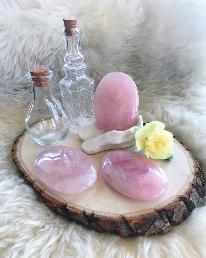 Rose Quartz Palm Stones for Love & Relationships