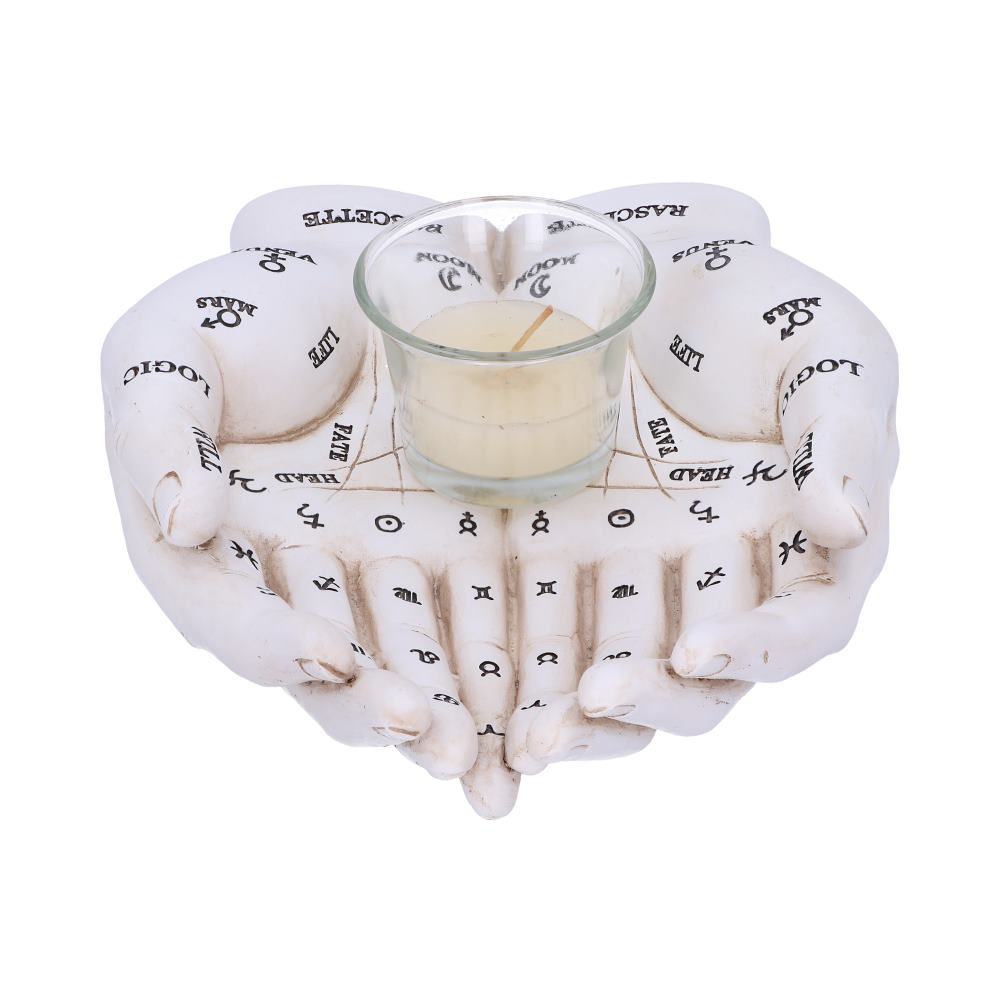 Cupped Palmistry Hands Candle Holder - Various Colors