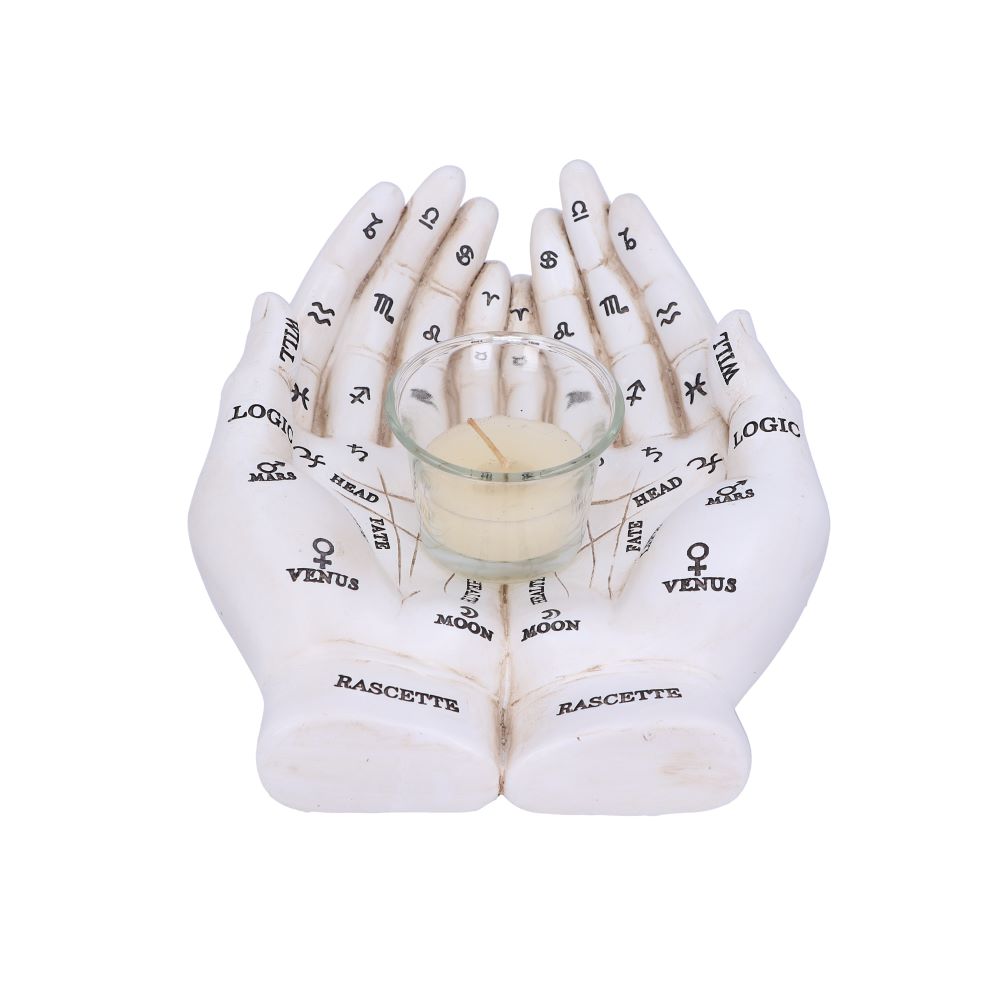 Cupped Palmistry Hands Candle Holder - Various Colors