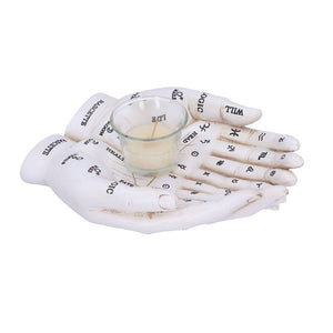 Cupped Palmistry Hands Candle Holder - Various Colors