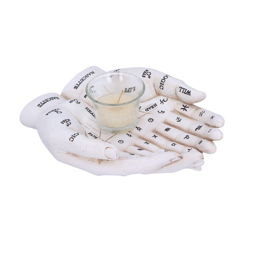 Cupped Palmistry Hands Candle Holder - Various Colors