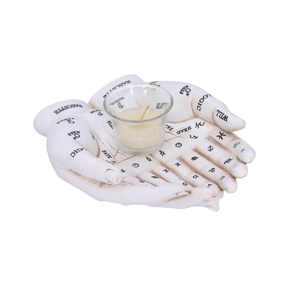 Cupped Palmistry Hands Candle Holder - Various Colors