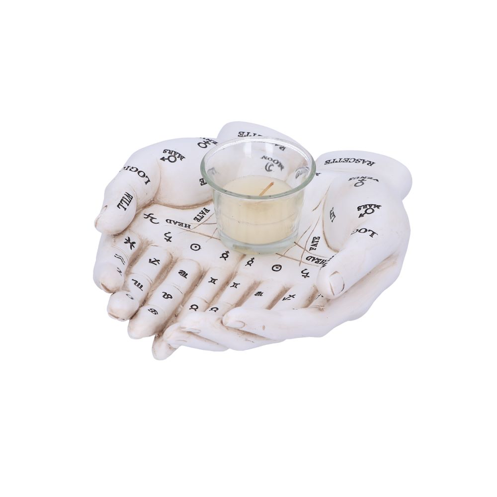 Cupped Palmistry Hands Candle Holder - Various Colors