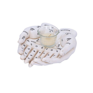 Cupped Palmistry Hands Candle Holder - Various Colors