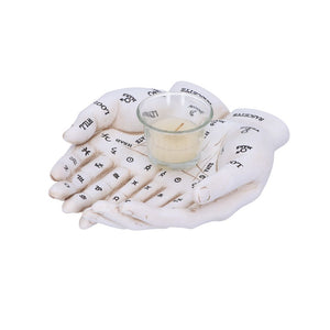 Cupped Palmistry Hands Candle Holder - Various Colors