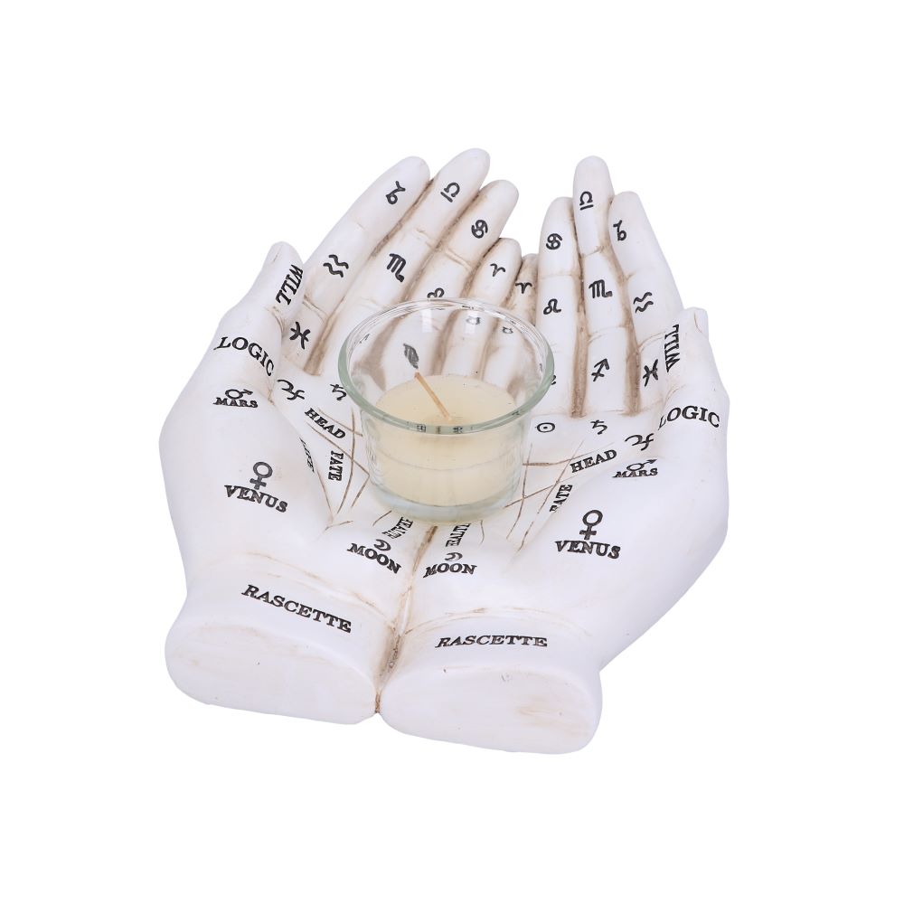 Cupped Palmistry Hands Candle Holder - Various Colors
