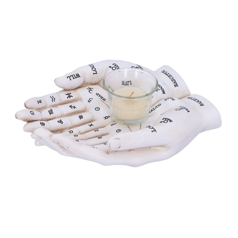Cupped Palmistry Hands Candle Holder - Various Colors