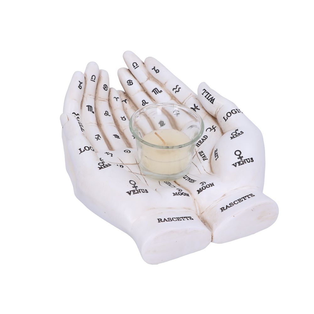 Cupped Palmistry Hands Candle Holder - Various Colors
