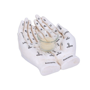 Cupped Palmistry Hands Candle Holder - Various Colors