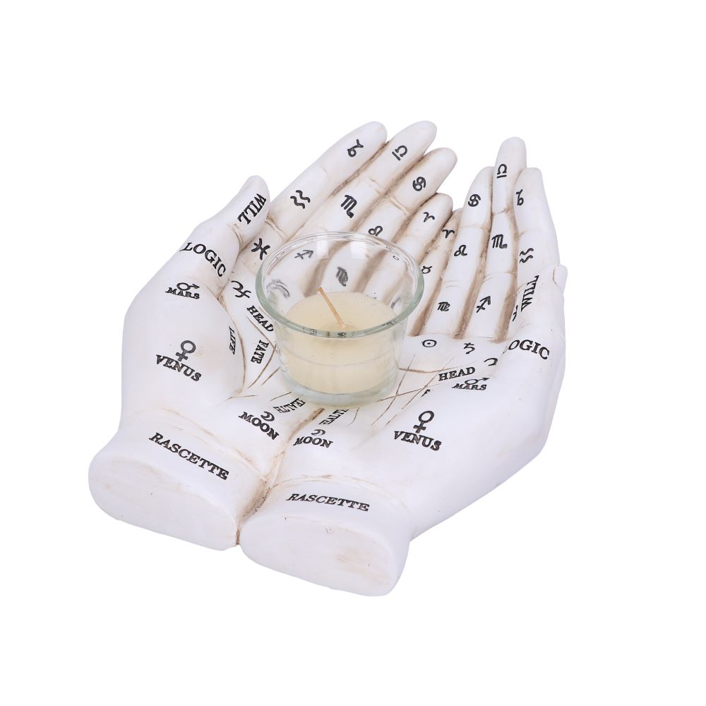 Cupped Palmistry Hands Candle Holder - Various Colors