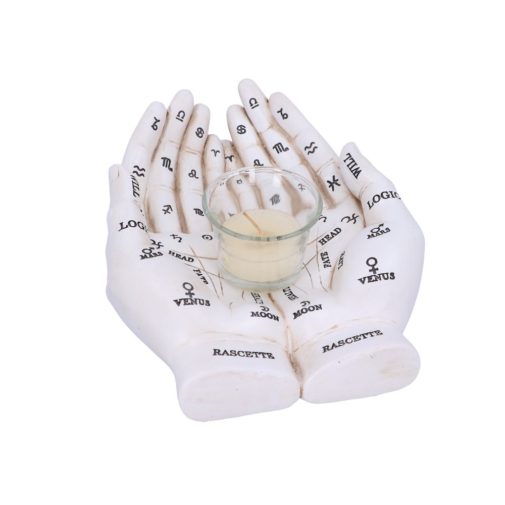 Cupped Palmistry Hands Candle Holder - Various Colors