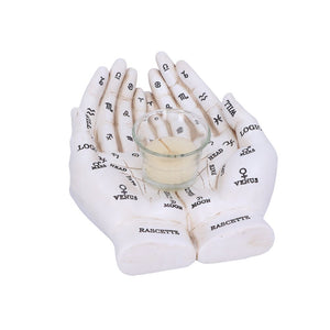 Cupped Palmistry Hands Candle Holder - Various Colors
