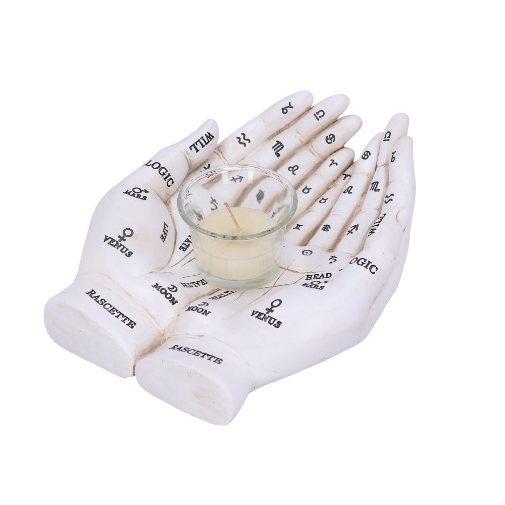Cupped Palmistry Hands Candle Holder - Various Colors