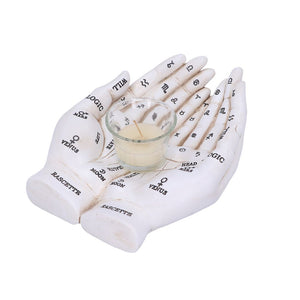 Cupped Palmistry Hands Candle Holder - Various Colors