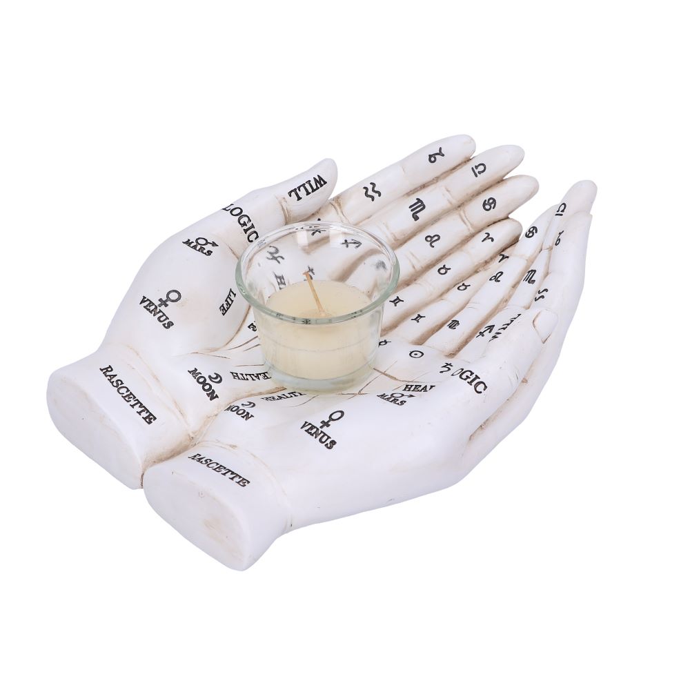 Cupped Palmistry Hands Candle Holder - Various Colors