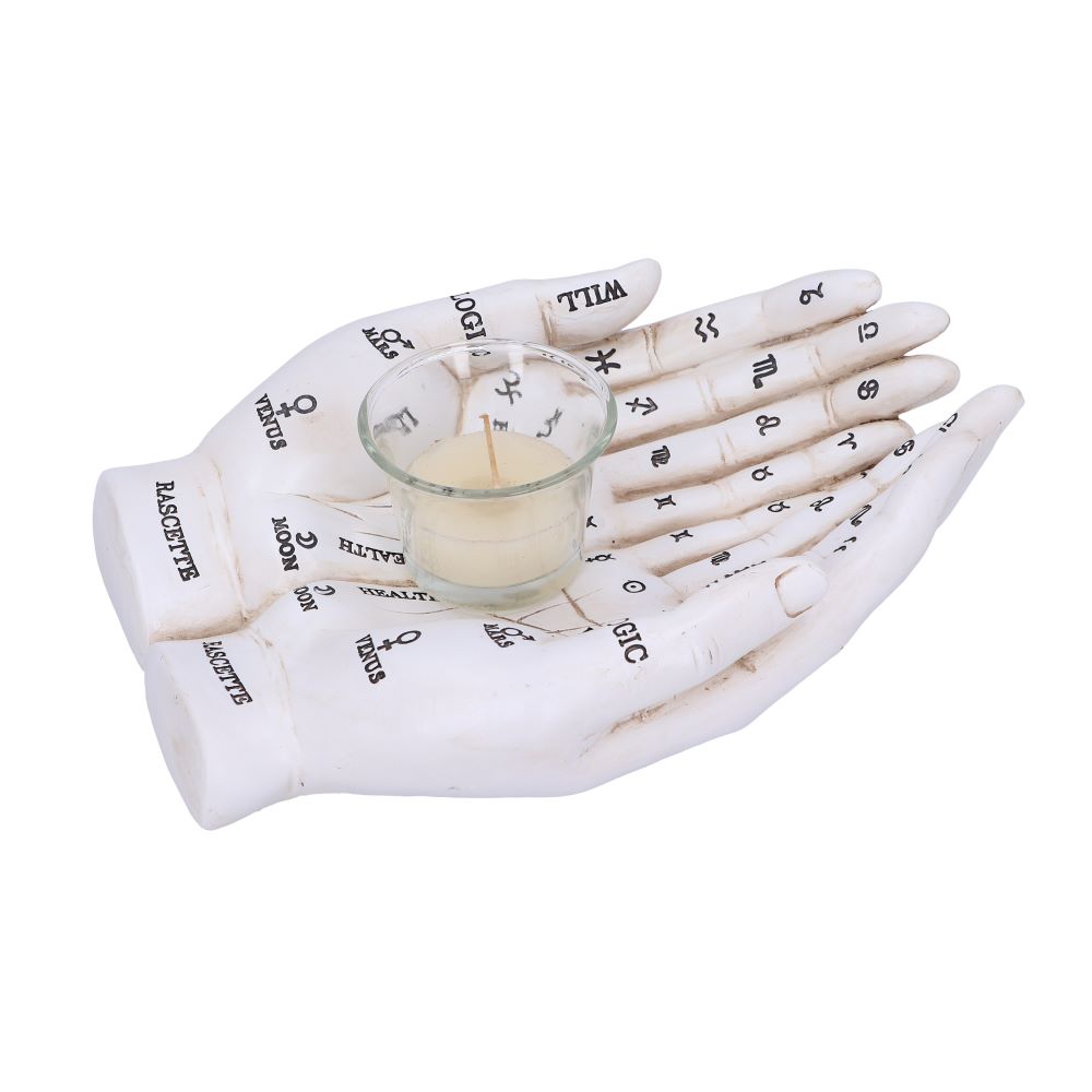 Cupped Palmistry Hands Candle Holder - Various Colors