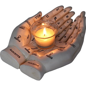 Cupped Palmistry Hands Candle Holder - Various Colors