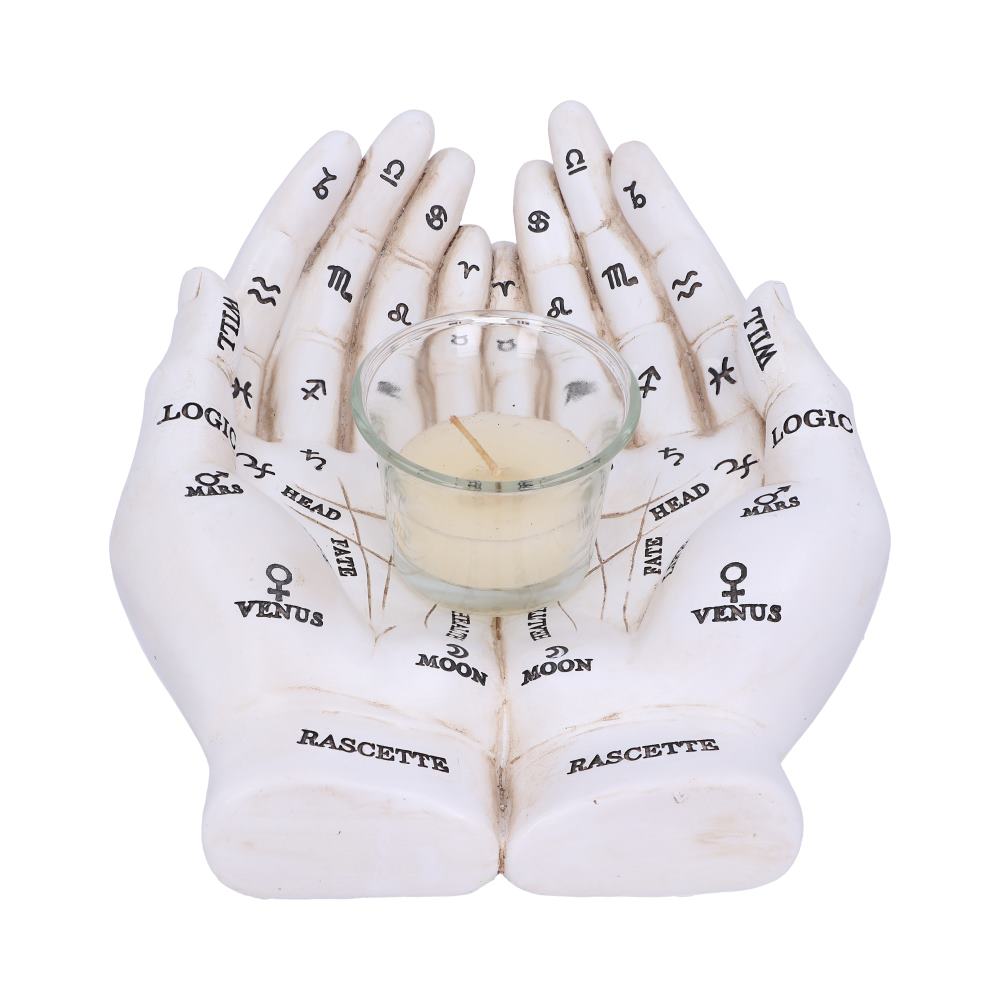 Cupped Palmistry Hands Candle Holder - Various Colors