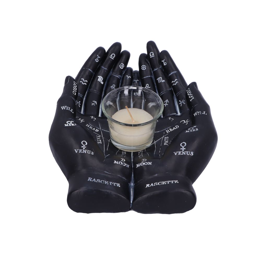 Cupped Palmistry Hands Candle Holder - Various Colors