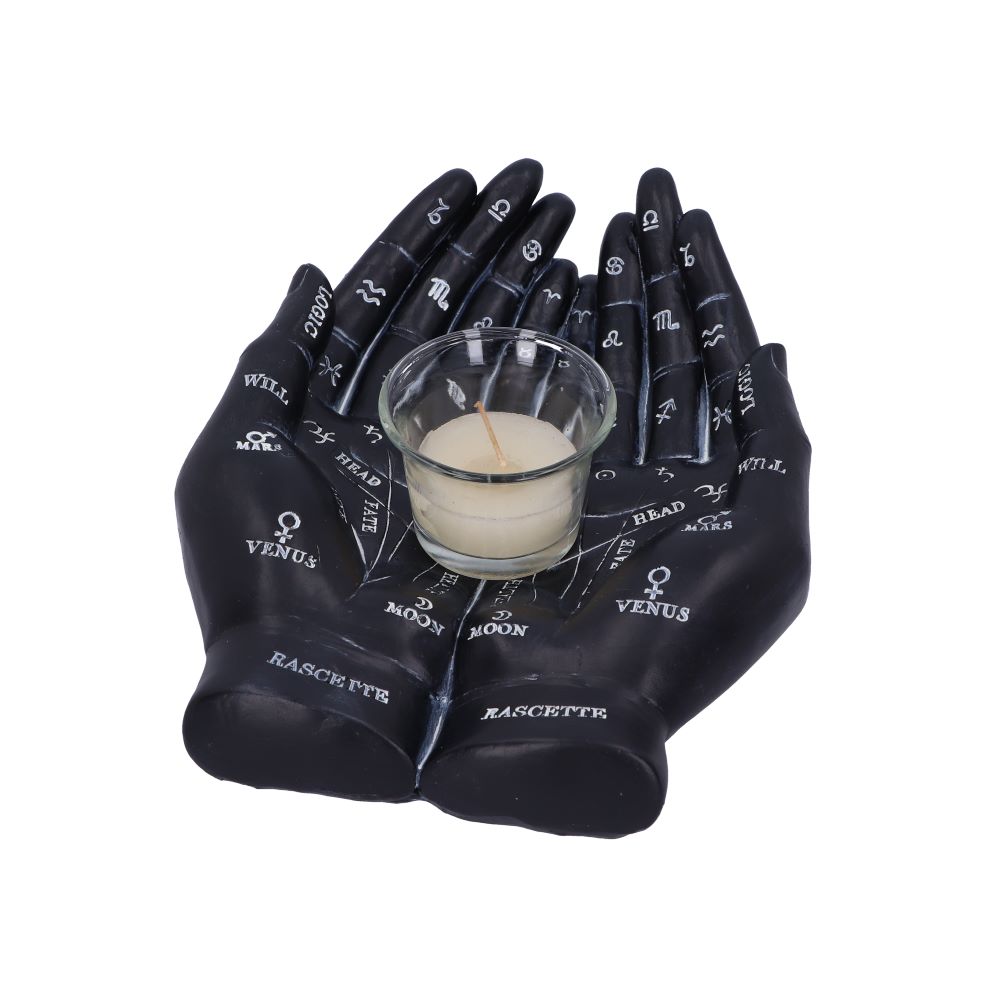 Cupped Palmistry Hands Candle Holder - Various Colors