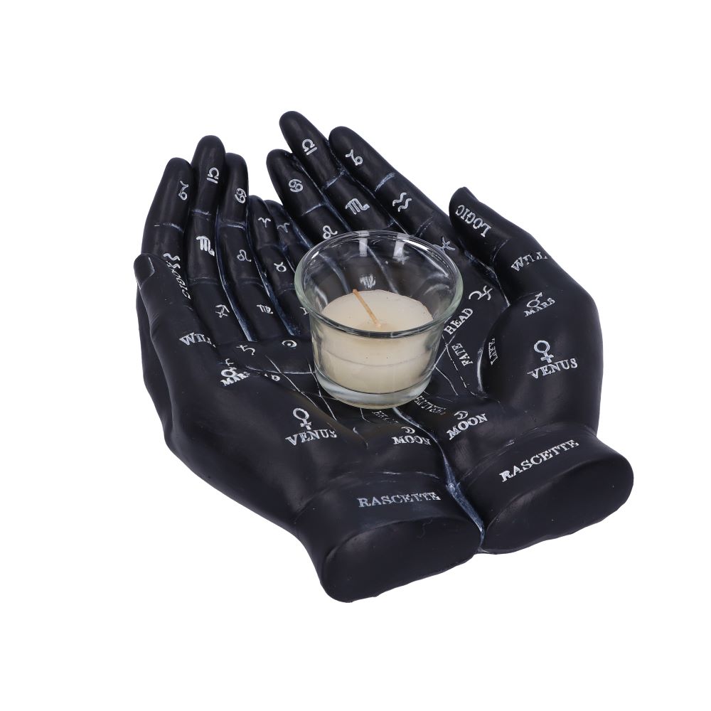 Cupped Palmistry Hands Candle Holder - Various Colors