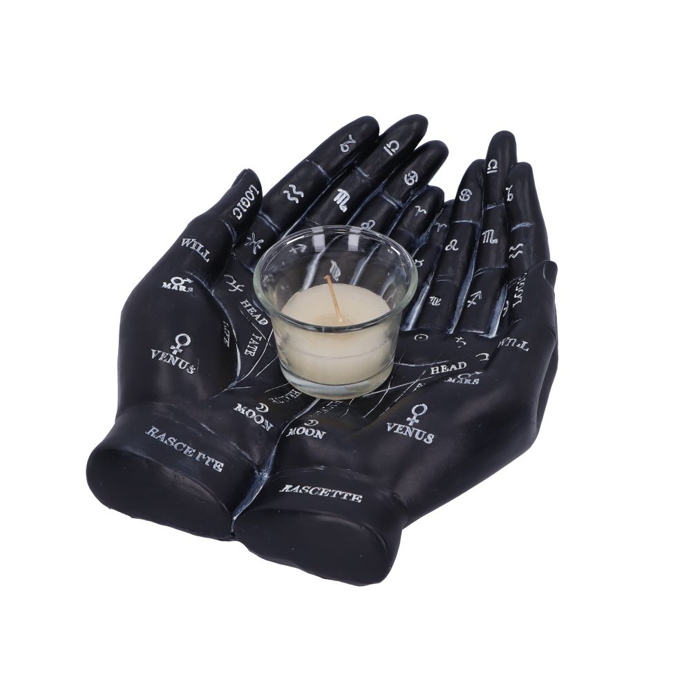 Cupped Palmistry Hands Candle Holder - Various Colors