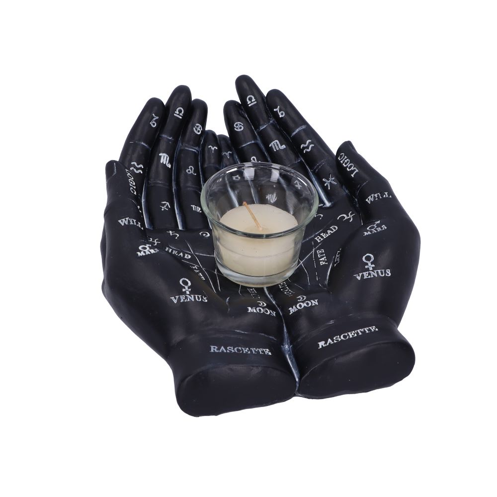 Cupped Palmistry Hands Candle Holder - Various Colors