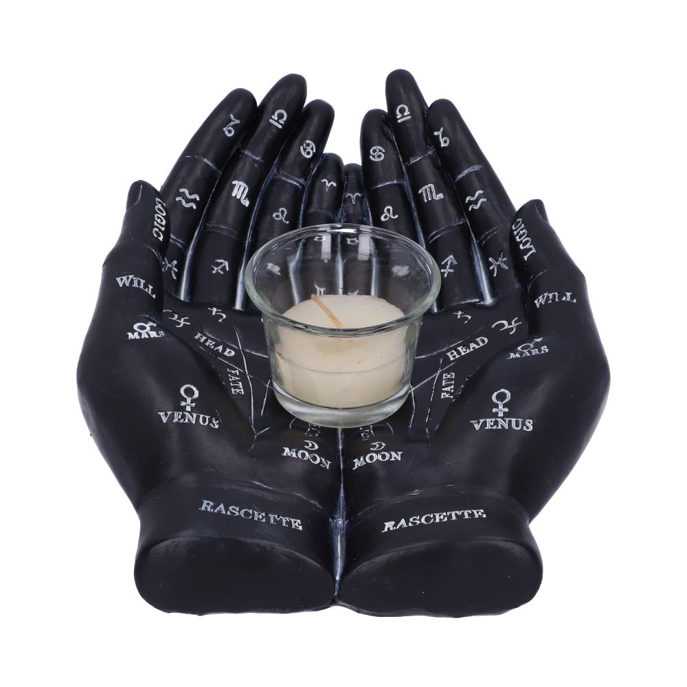 Cupped Palmistry Hands Candle Holder - Various Colors