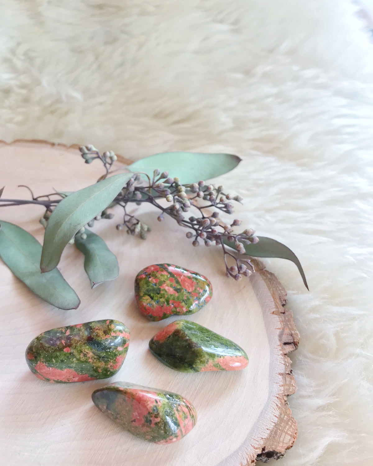 Tumbled Unakite for Balance & Heart Healing